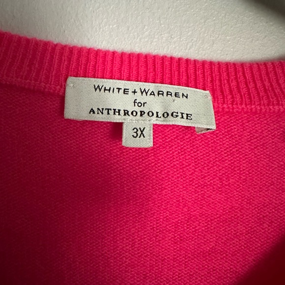 White + Warren x Anthropologie 100% CASHMERE Cardi Cardigan Size 3X - Picture 5 of 7